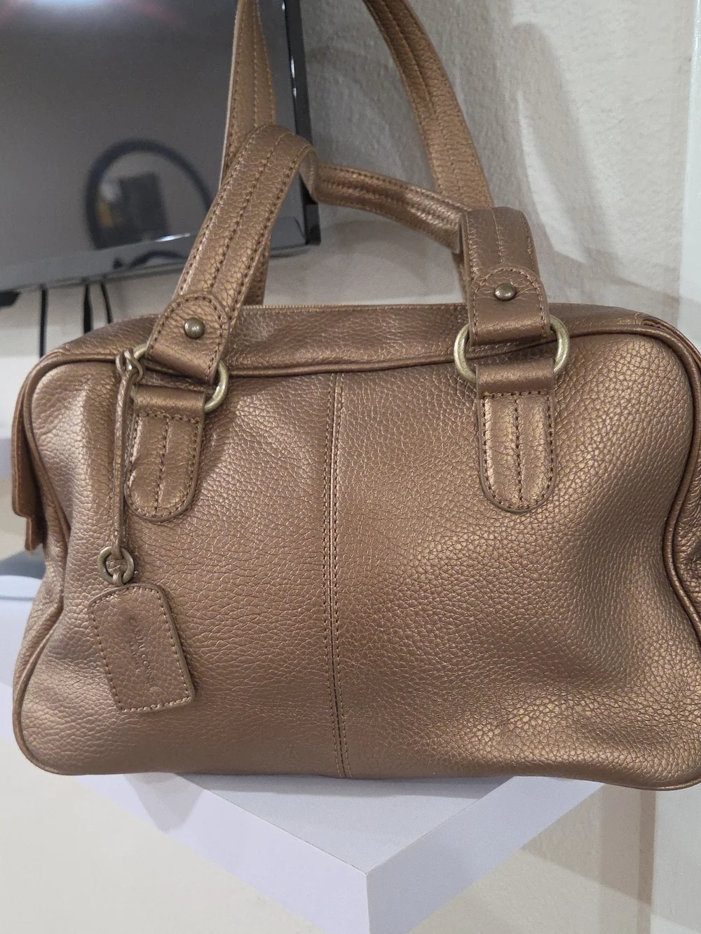 Nwt Casual Corner  Metallic Bronze Satchel Handbag